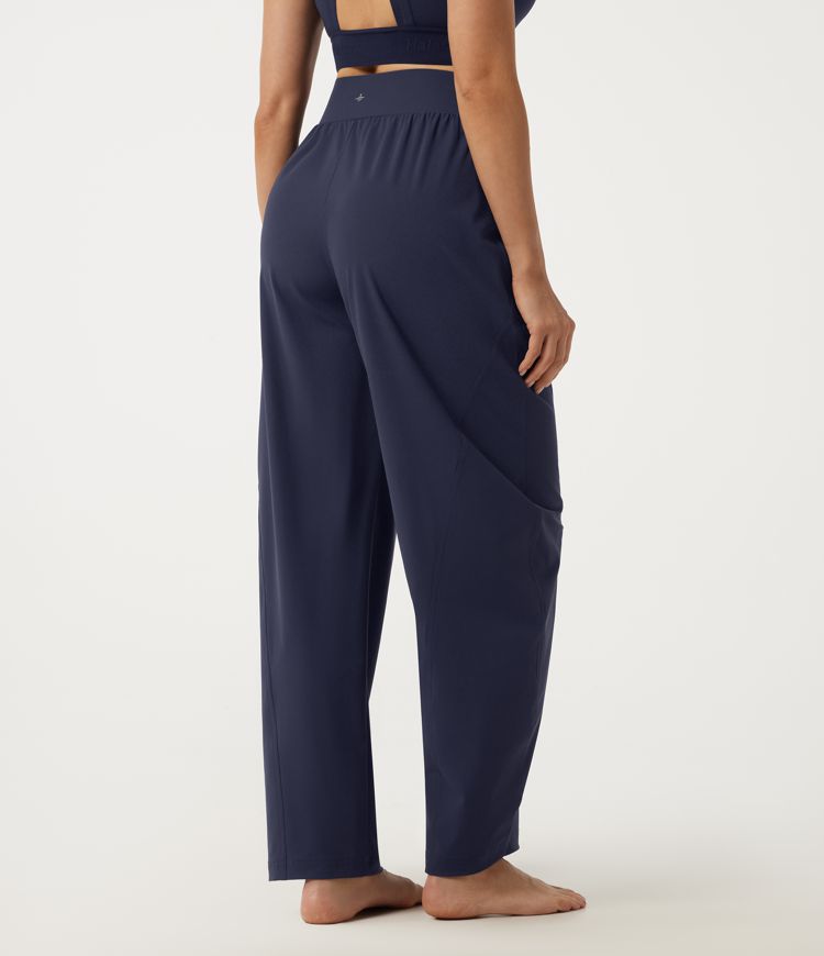 Peacoat High Waisted Barrel Leg Tennis Pants with Pockets / 2