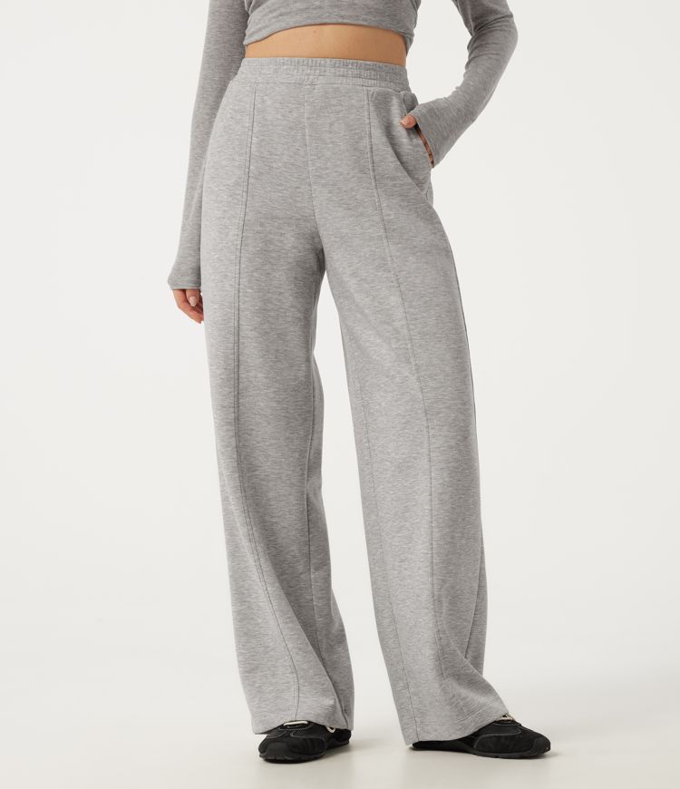 High Waisted Straight Leg Casual Sweatpants with Pockets