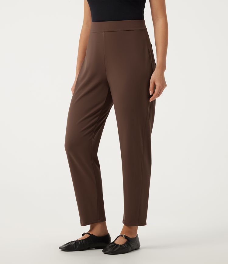 High Waisted Barrel Leg Fleece Casual Pants with Pockets