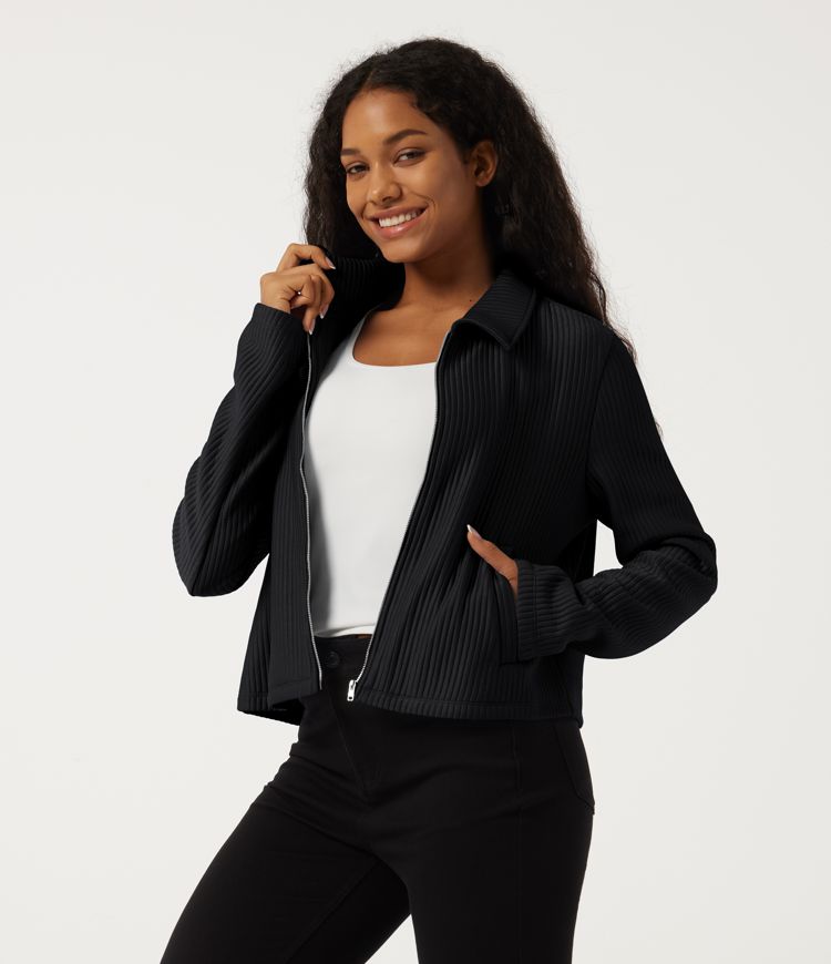 Veste de travail à manches longues, col à revers et poches