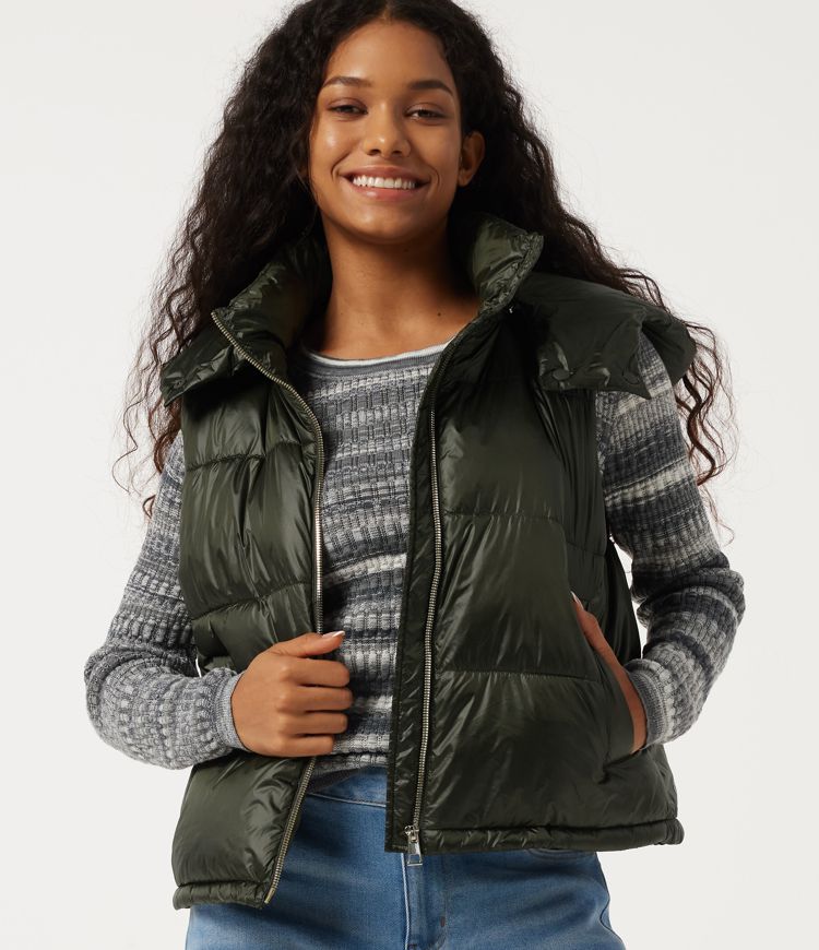 Hooded Casual Padded Vest with Pockets