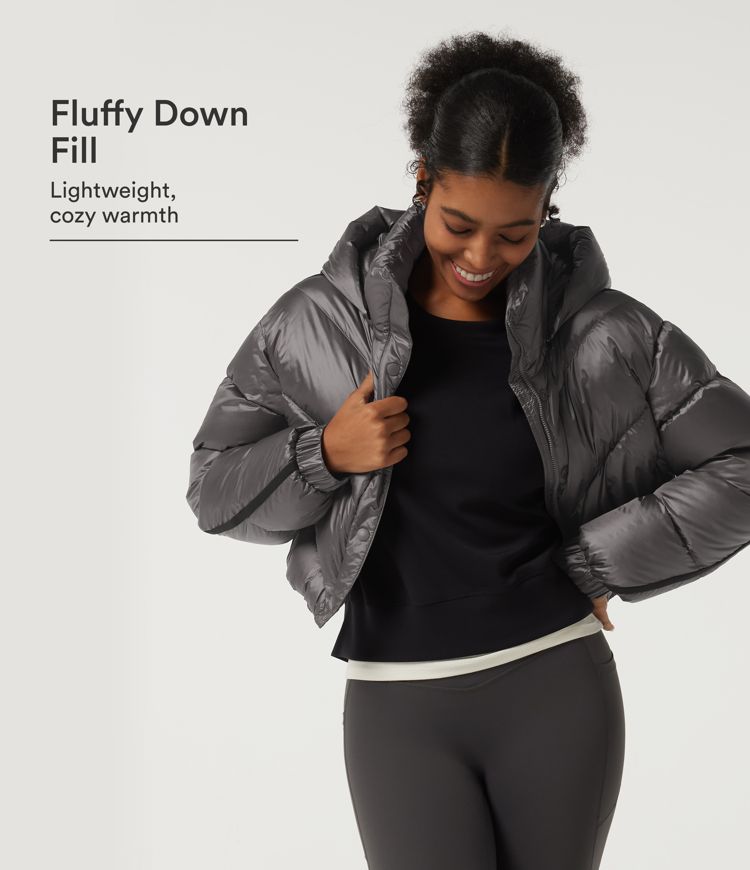 Storm Dust Hooded Long Sleeve Casual Down Jacket with Pockets / 1