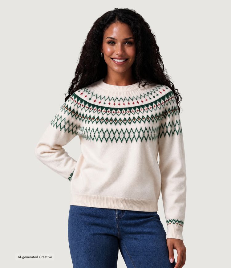 Lässiger Pullover mit Rundhalsausschnitt und langen Ärmeln