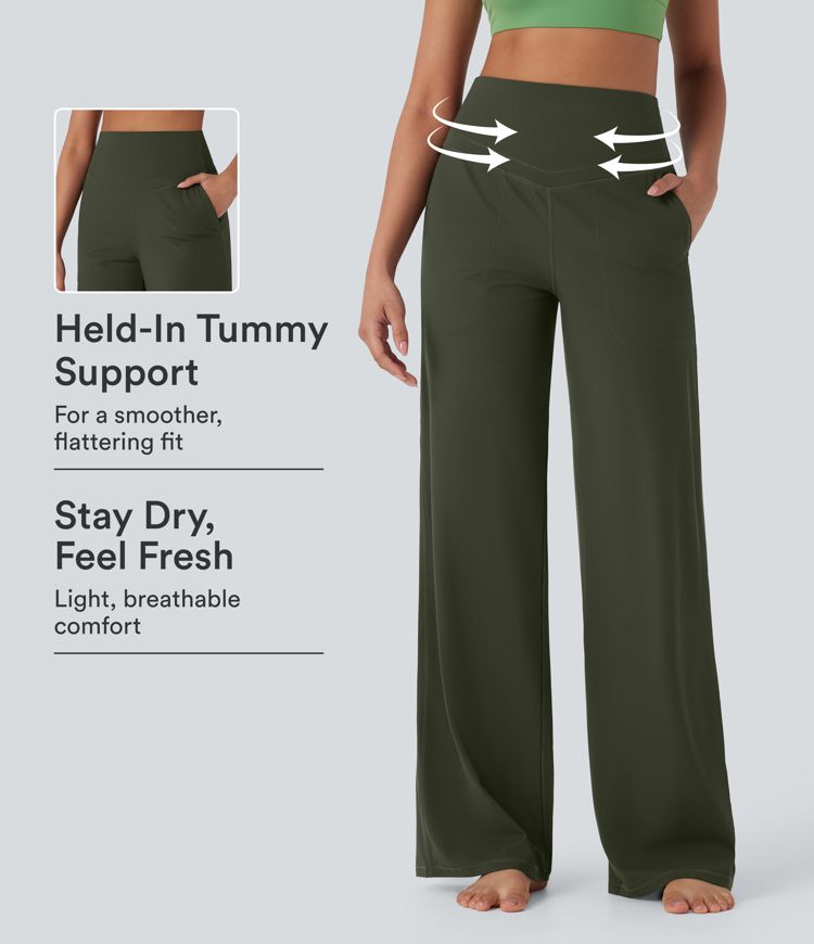 Halara UltraSculpt™ High Waisted Tummy Control Straight Leg Yoga Pants with Pockets