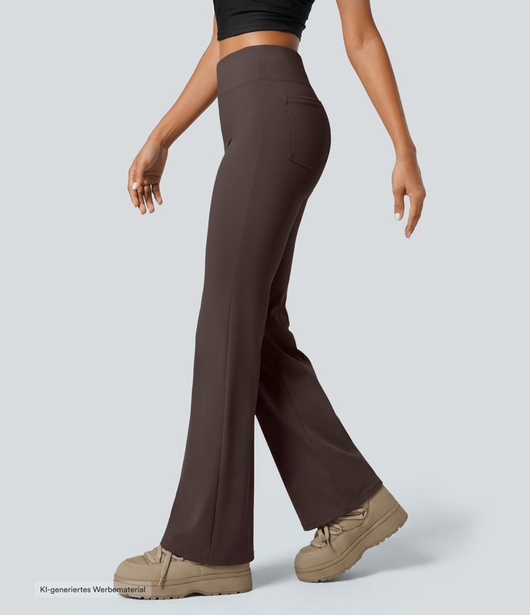 Halara Flex™ Pantalon de travail taille haute avec poche latérale arrière et légère coupe évasée