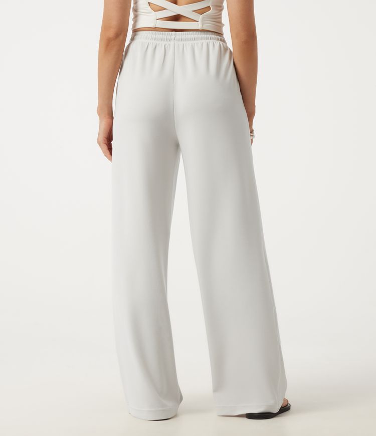 Mistline Stripe High Waisted Drawstring Wide Leg Casual Pants with Pockets / 2