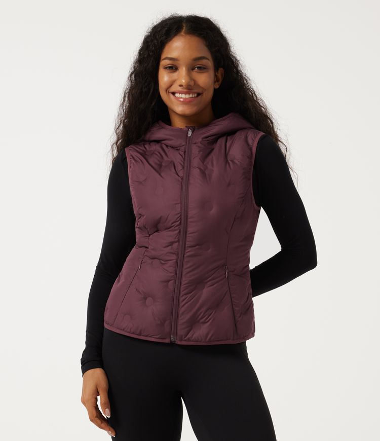 High Neck Removable Hood Sleeveless Casual Down Vest with Pockets