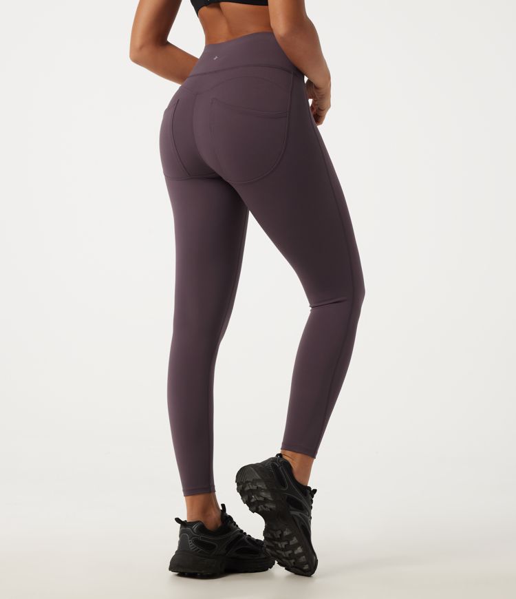 Dusky Evening purple High Waisted Tummy Control Quick Dry Training Leggings with Pockets / 2