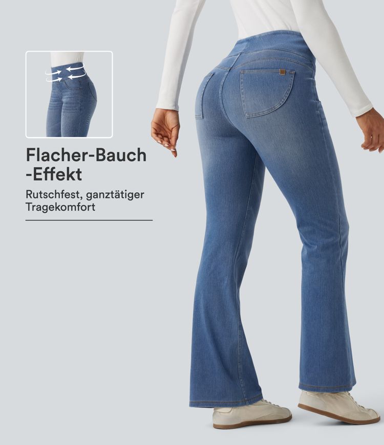  Blue Jasper Denim Halara Flex™ - Lässige Bootcut-Jeans mit hohem Bund, mehreren Taschen und Bauchkontrolle / 1