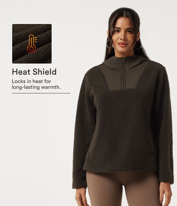 Hooded Long Sleeve Fleece Casual Sweatshirt with Pockets