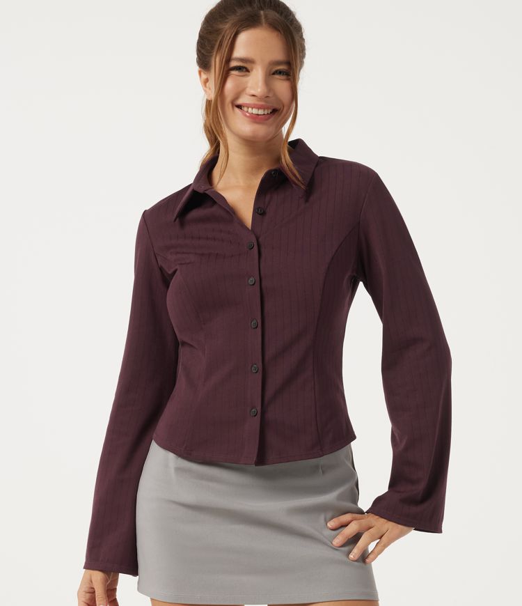 Long Sleeve Stripe Work Shirt