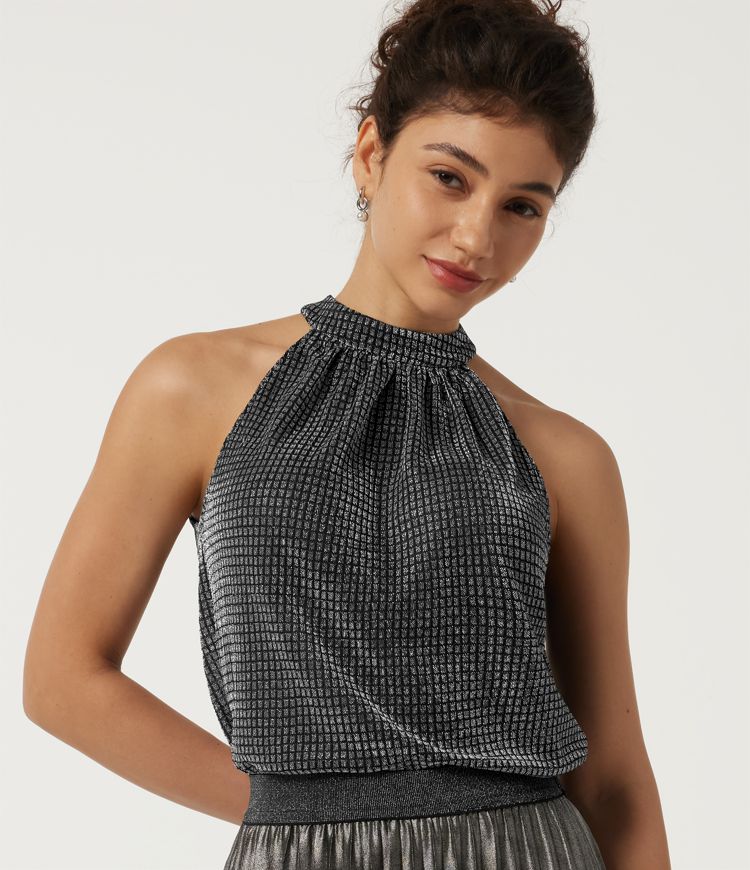 Halter Neck Sleeveless Boxy Party Top