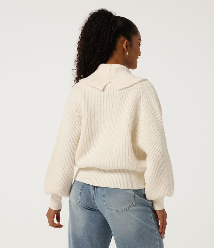 Pristine V Neck Bubble Long Sleeve Casual Cardigan / 2