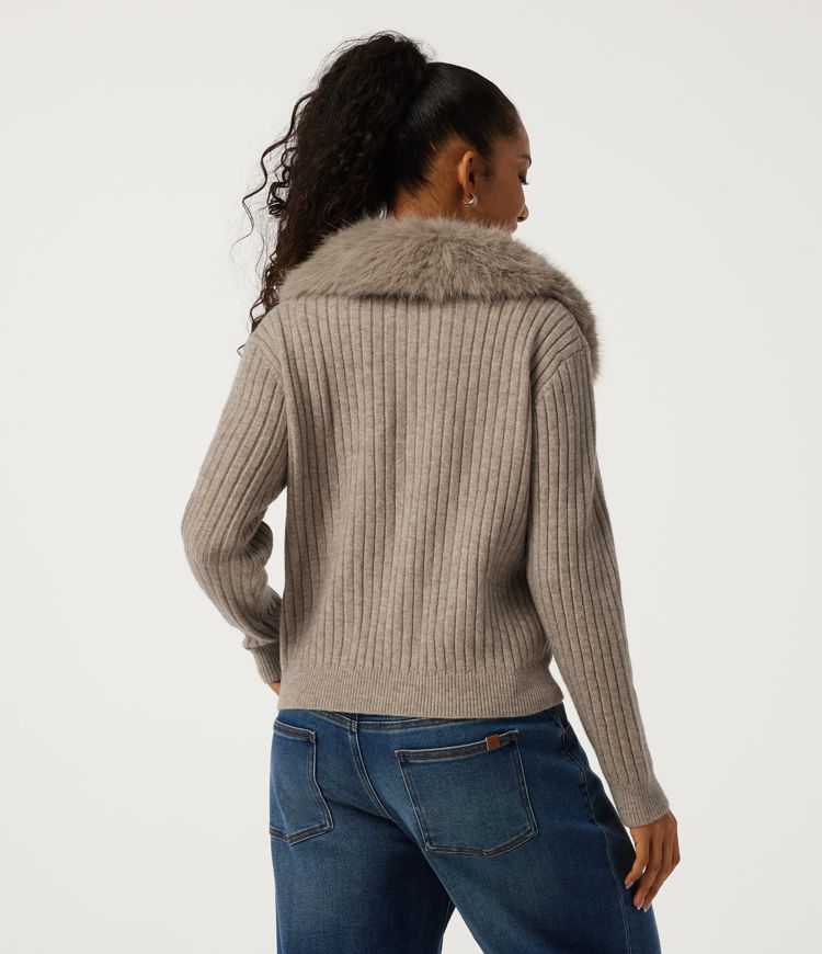 Humus Lässige Strickjacke mit langen Ärmeln und Taschen / 2