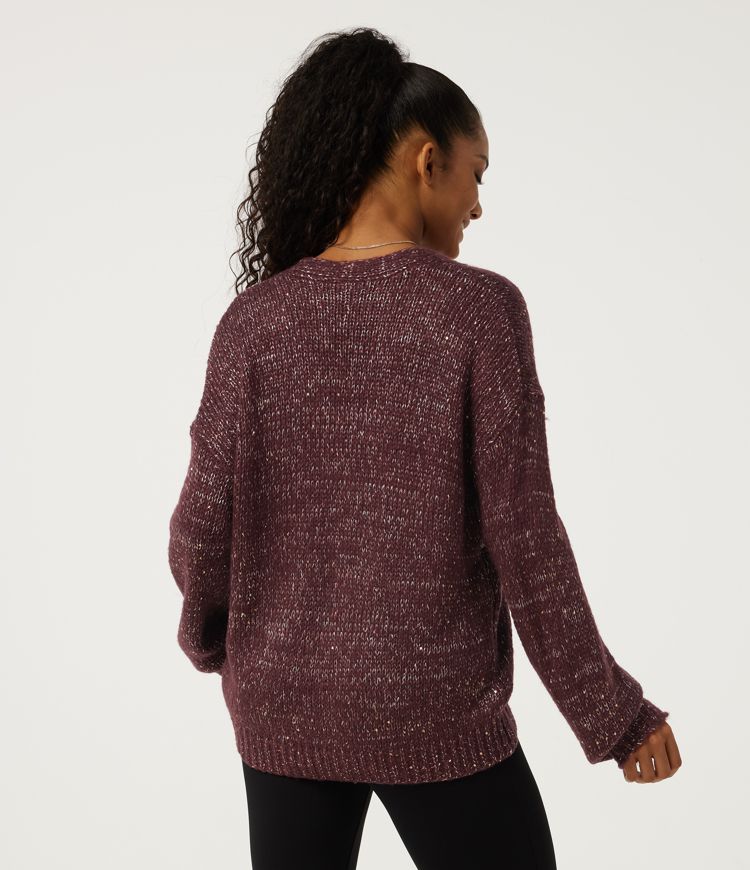 Windsor Wine V Neck Long Sleeve Casual Cardigan / 2