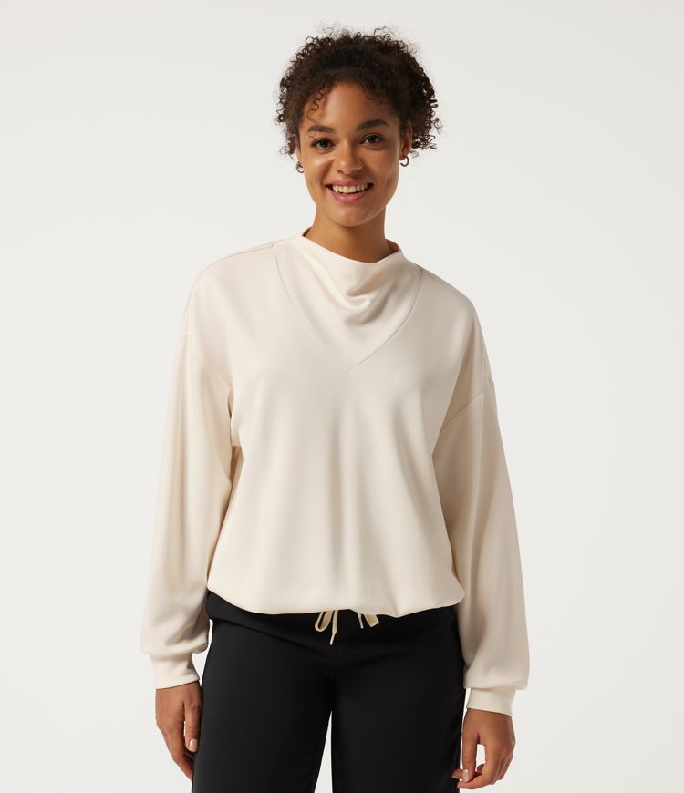 Cowl Neck Long Sleeve Casual Sweatshirt