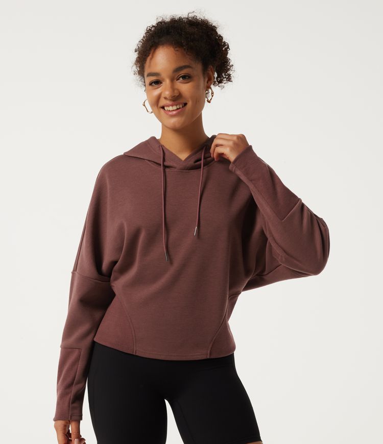 Hooded Batwing Long Sleeve Casual Hoodie Sweatshirt