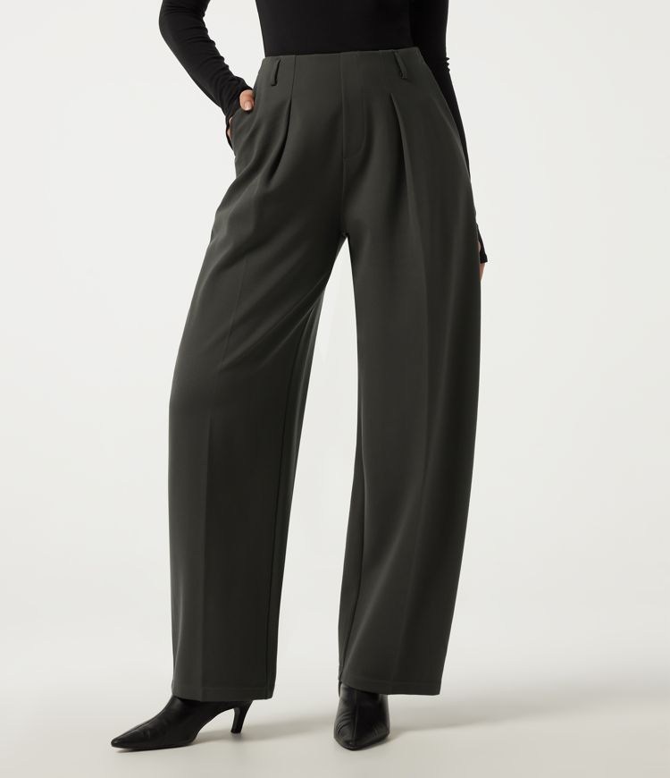 Halara Flex™ Mid Rise Barrel Leg Work Pants with Pockets