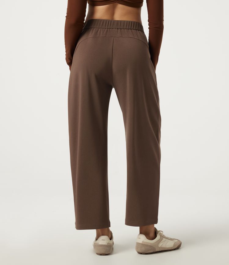 Pine Bark Mid Rise Barrel Leg Workout Pants with Pockets / 2