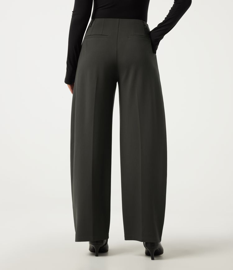Forest Night Halara Flex™ Pantalon de travail taille mi-haute à jambe en forme de tonneau avec poches / 2