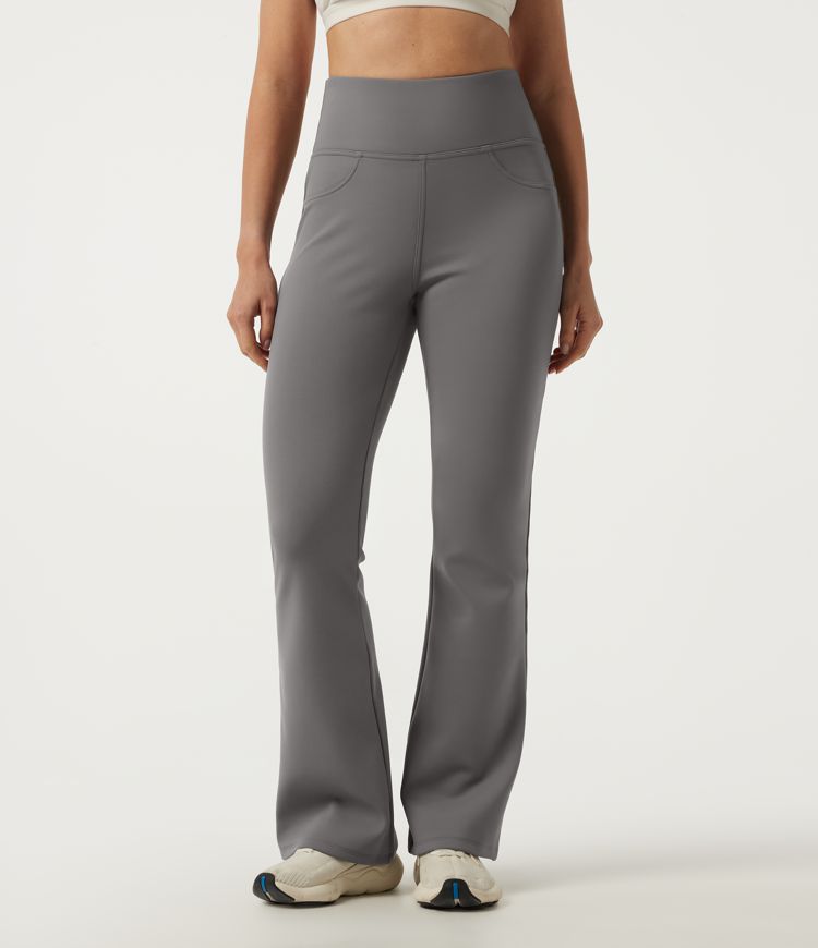 Silent Storm Leggings de yoga en forro polar de talle alto, corte bootcut, con bolsillos. / 2