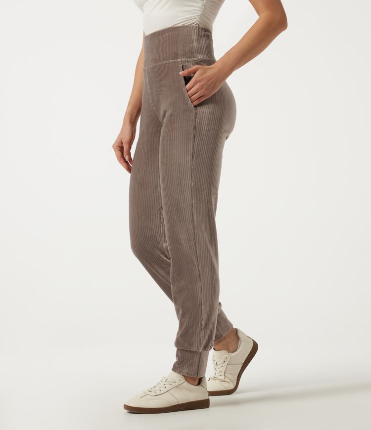 High Waisted Corduroy Workout Pants with Pockets