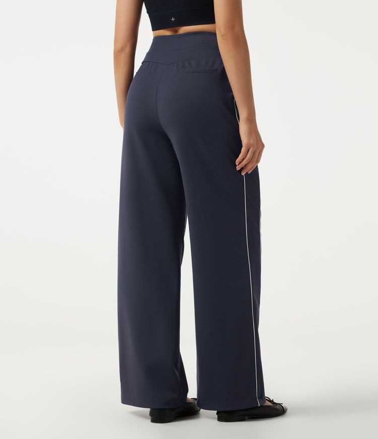 Dress Blues High Waisted Baggy Pintuck Quick Dry Casual Pants with Pockets / 2