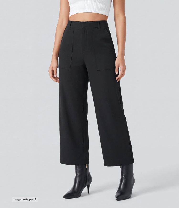 Pantalon barrel DayStretch taille haute avec poches