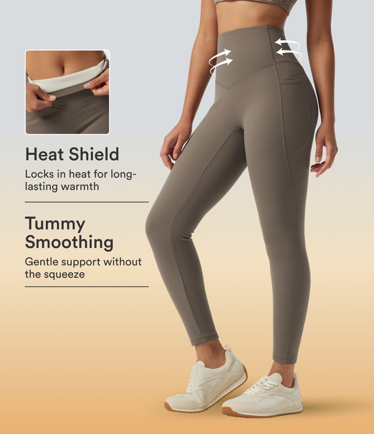 Halara UltraSculpt™ High Waisted Tummy Control Skinny Fleece Training Leggings with Pockets