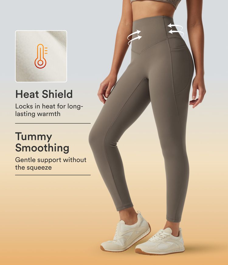 Halara UltraSculpt™ High Waisted Tummy Control Skinny Fleece Training Leggings with Pockets