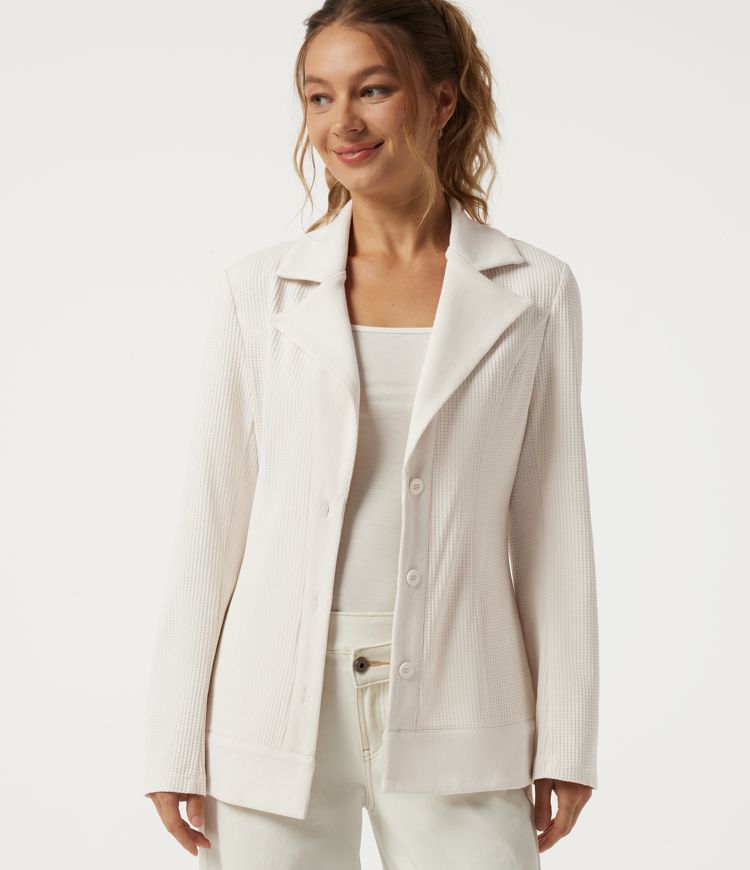 Long Sleeve Waffle Casual Jacket