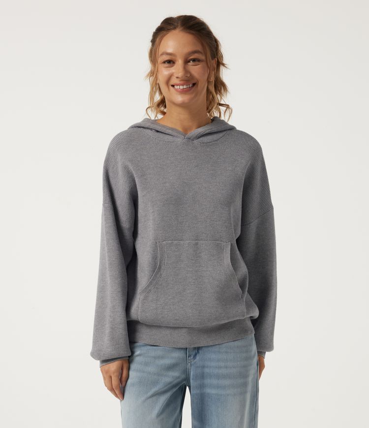 Hooded Long Sleeve Casual Sweater with Pocket