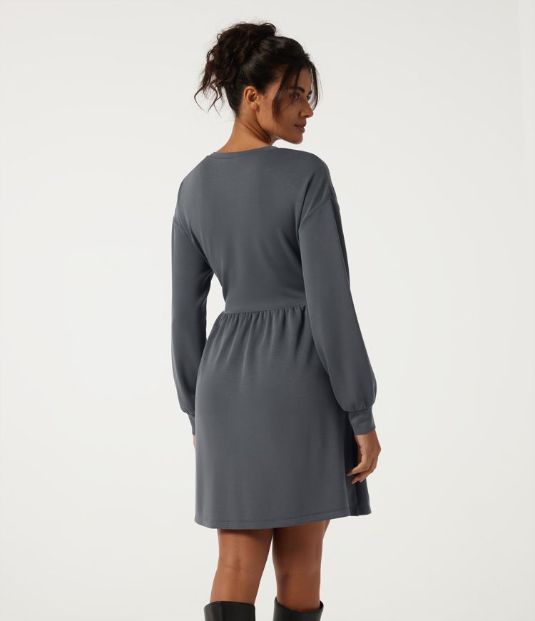 Silent Storm Sweetheart Neck Long Sleeve A-Line Casual Mini Dress / 2