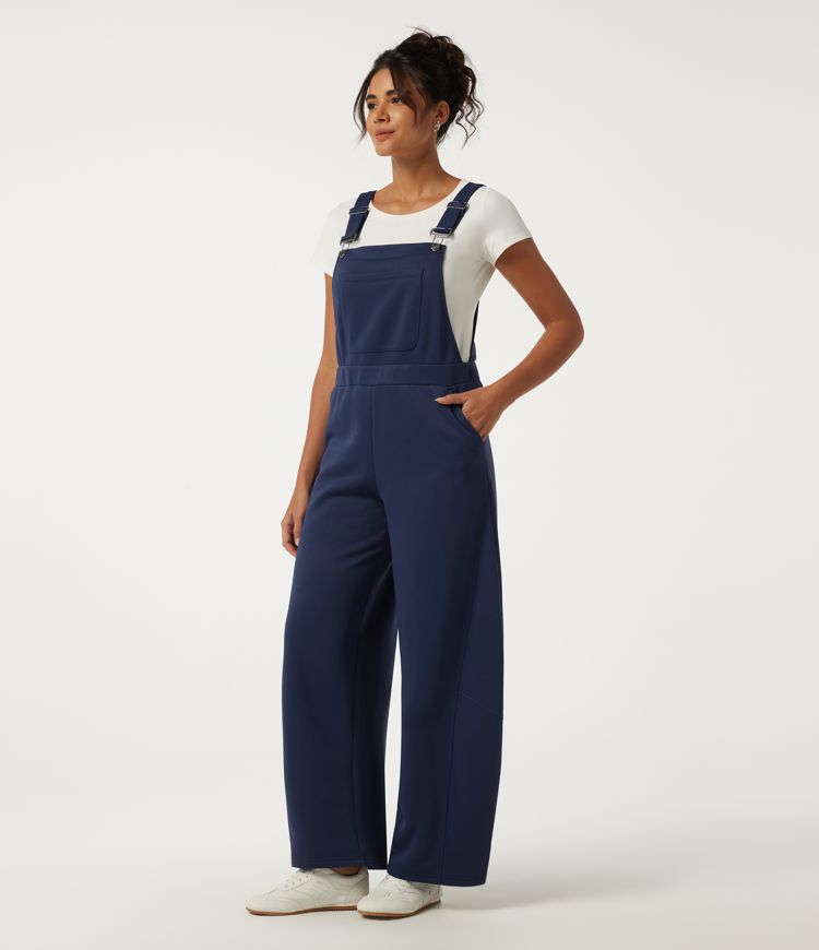 Square Neck Sleeveless Barrel Leg Fleece Casual Overalls with Pockets