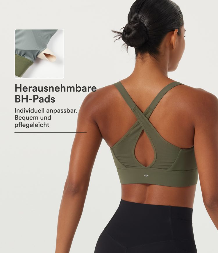 Sport-BH mit mittlerem Support, herzförmigem Ausschnitt und InstantCool - schnelltrocknend, UPF50+