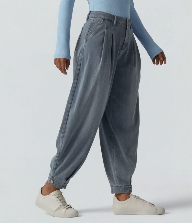 Halara Flex™ Mid Rise Denim Casual Balloon Joggers with Pockets