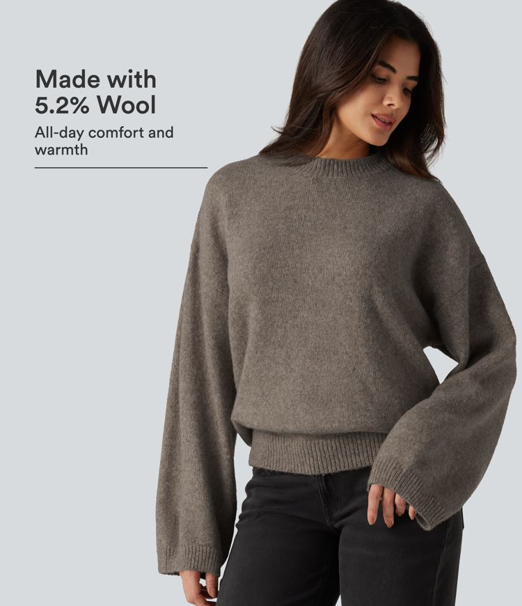 Stand Collar Long Sleeve Work Jumper