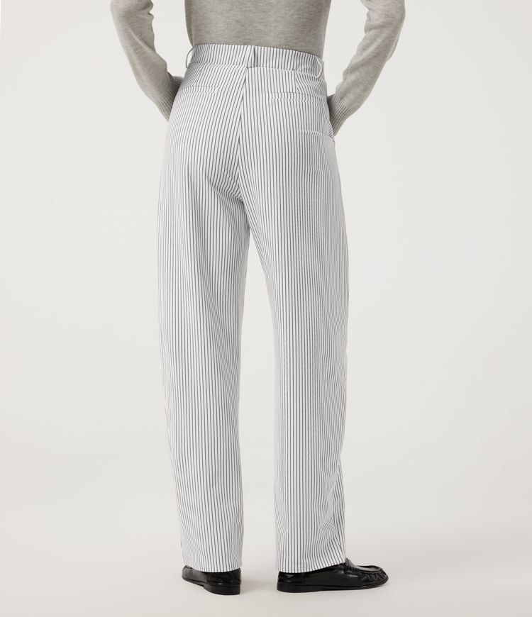 Zebra Ripple High Waisted Tapered Stripe Work Pants with Pockets / 2