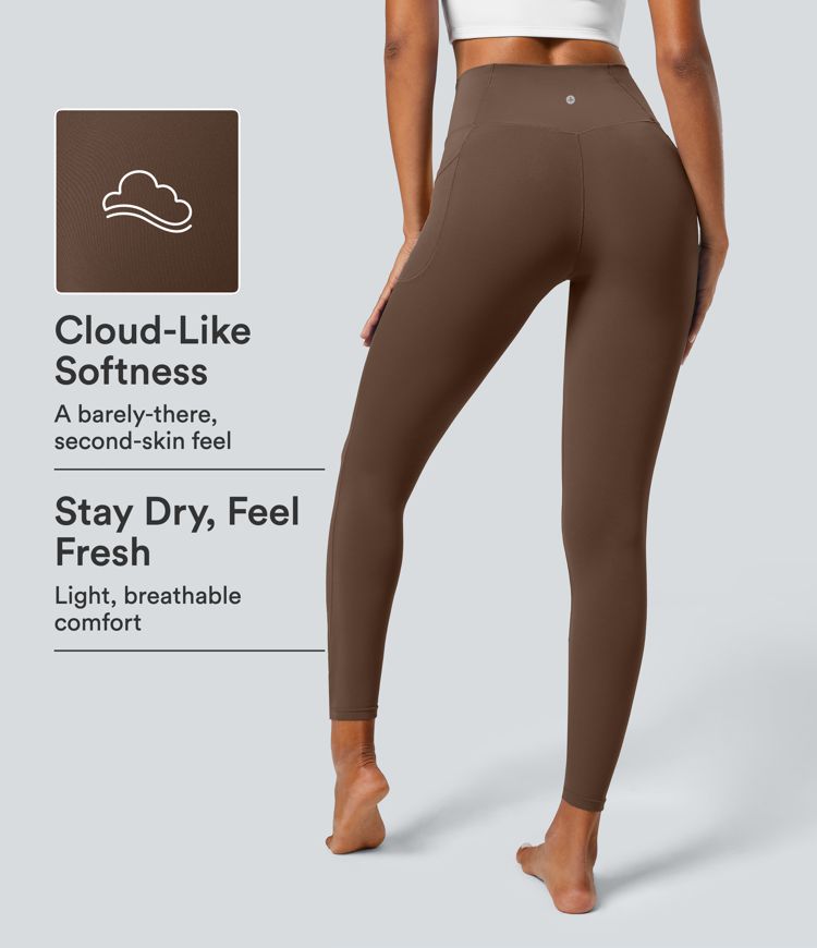 SoftlyZero™ Crossover Pocket Plain Leggings