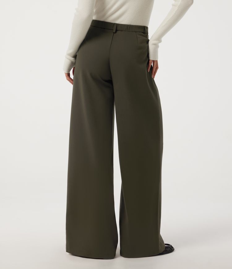 Forest Night Mid Rise Straight Leg Work Pants with Pockets / 2