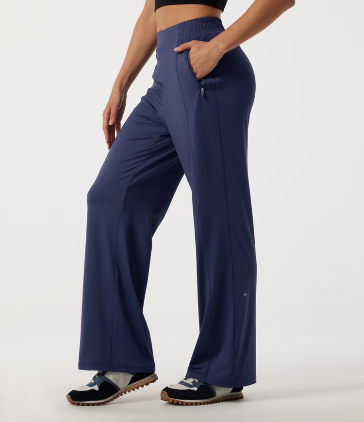 Mid Rise Straight Leg Running Pants with Pockets