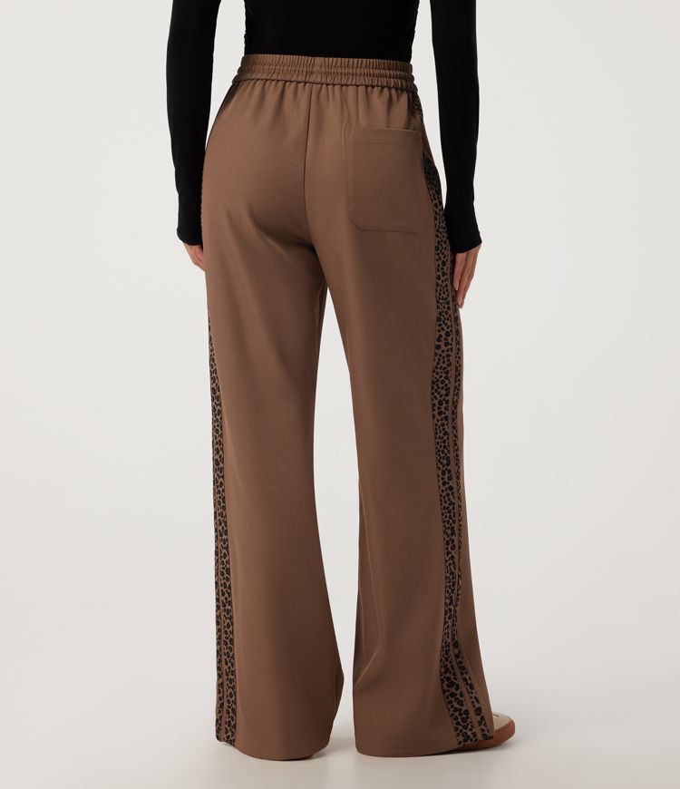 Cacao Nibs High Waisted Drawstring Baggy Color Block Casual Joggers with Pockets / 2