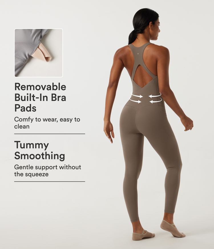 Halara UltraSculpt™ U Neck Sleeveless Tummy Control Cut Out Back Yoga Jumpsuit with Built-in Bra