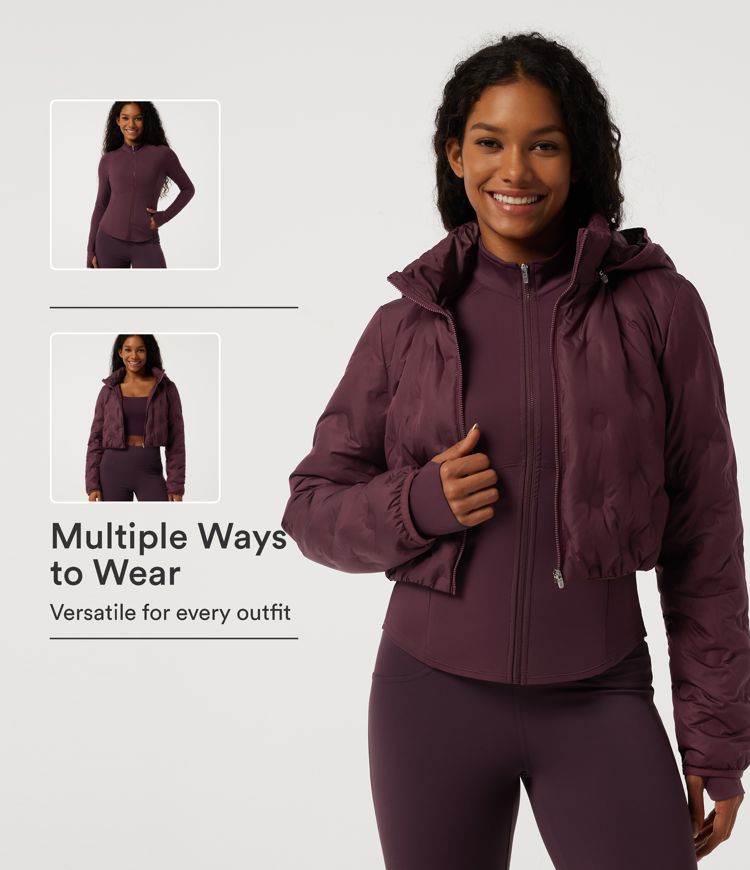 SoftlyZero™ Airy 2-in-1 Stand Collar Long Sleeve Drawstring Casual Down Jacket with Pockets